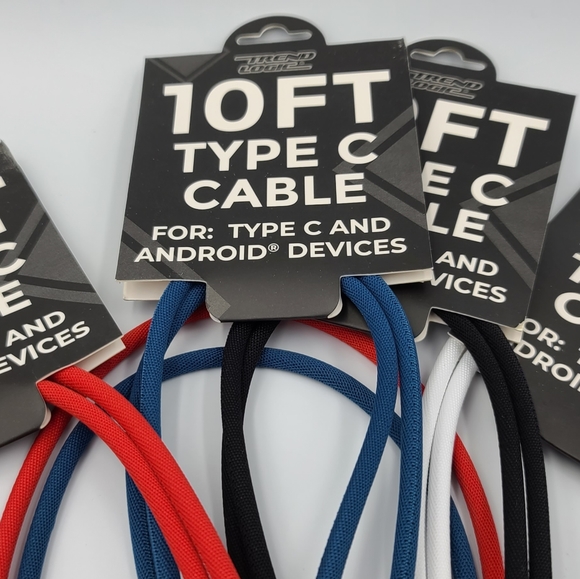 4 Pack 10 Foot Braided Type C Charging Cables - Picture 2 of 4